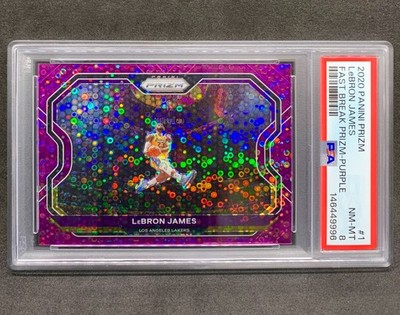 2020-21 Prizm LEBRON JAMES Kobe Bryant Tribute FB Purple SP /75 #1 NM Mint PSA 8