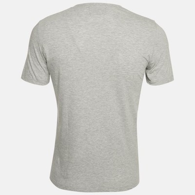 Yves Saint Laurent Paris Grey Logo Applique Jersey TShirt S | eBay