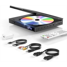 1080P HD Mini DVD Players for TV, All Region Free DVD Player, Supports HDMI/R...