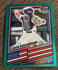 2026 Panini Stars & Stripes Prizm USA Baseball #64 Caden Borcherding Green Prizm