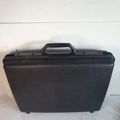 Vintage schwarzer Samsonite Hartschalenkoffer/Aktentasche - mit Schlüssel