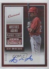 2015 Panini Contenders Prospect Playoff Ticket 2/15 Aristides Aquino Auto 8tn