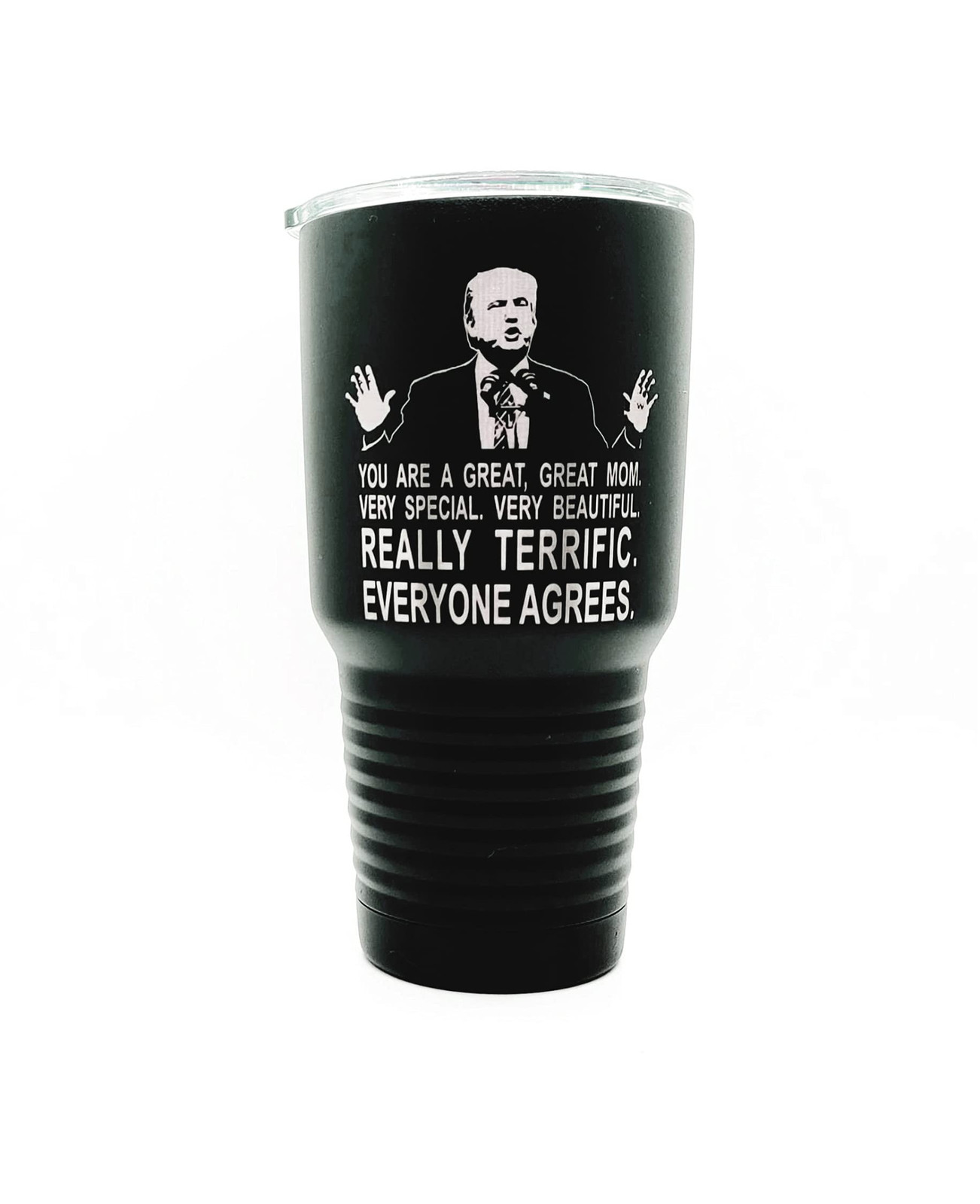 TRUMP Best Mom Engraved Black 30 oz. Stainless Steel Vacuum Insulated Tumbler w/