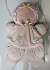 Eden Pink Velour Satin Baby Doll Plush Sleeping 10 Inch Blonde Stuffed Lovey Toy