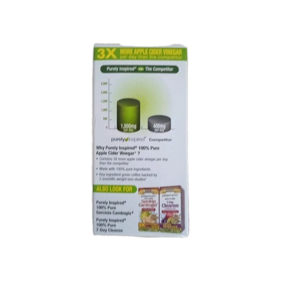 Purely Inspired Apple Cider Vinegar 100 Tabs Lose Weight - Image 3 of 4