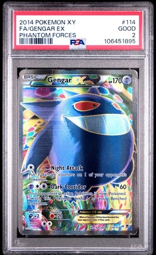 PSA 2 Gengar EX 114/119 Phantom Forces Ultra Rare Pokemon Card