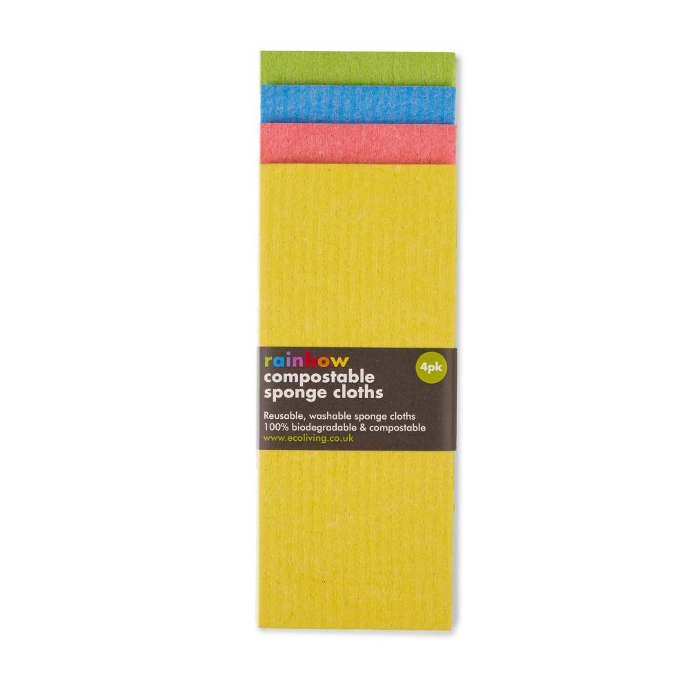 ecoLiving Rainbow Compostable Sponge Cloths (4 Pack) - Image 5