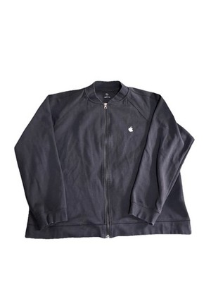 Apple Inc Jacket Full Zip Embroidered Logo Black Long Sleeve Men XL Made in USA
