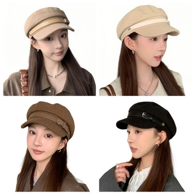 Vintage Newsboy Cap Womens Retro Baker Boy Hat Fall Winter Cabbie Painter Hat - Image 1 of 4