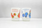 Vintage 1980 Strawberry Shortcake & Huckleberry Mugs, Milk Glass, Anchor Hocking