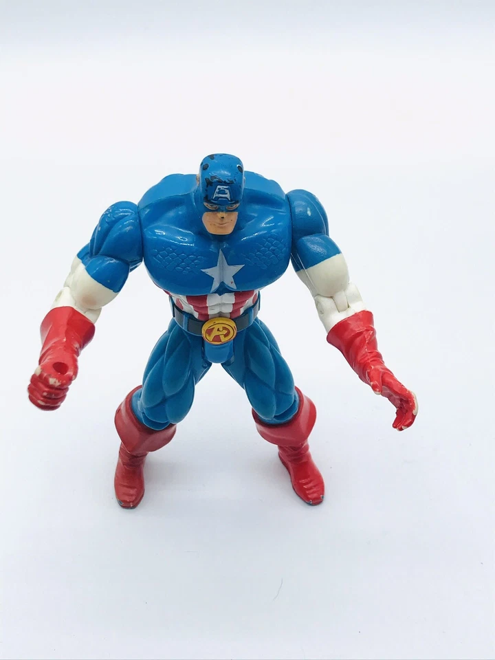 "Figura de acción vintage Capitán América 6"" Marvel Comic Superhéroe 1996 Toy Biz" Foto 3 de 4