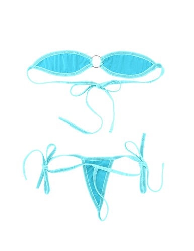 Women Sheer See Through Bikini Set Mini Tear Drop Thong Micro Mesh Bathing Suit - Picture 67 of 96
