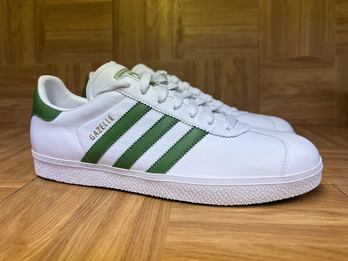 Adidas gazelle leather white cheap green