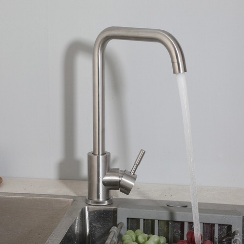 360° schwenkbare Einhandbrause Küche Spültischarmatur Nickel/Pistole Metall Mischbatterie - Bild 18 von 37