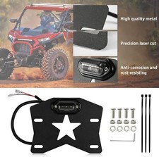 ATV UTV License Plate Bracket Holder Frame with LED Light for Trailer Truck RV
