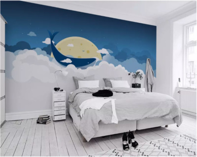 3D Wolken Wal ZHUC6097 Tapete Wandbild Fototapete Abnehmbarer Ann