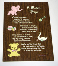 1957 A Mother's Prayer Baby Girl Nursery Plaque
