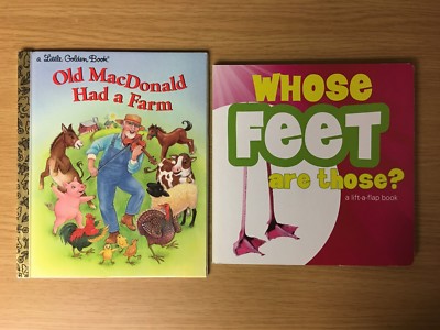 2 for 1 Children's Books - Old MacDonald Had A Farm & Whose Feet Are Those?