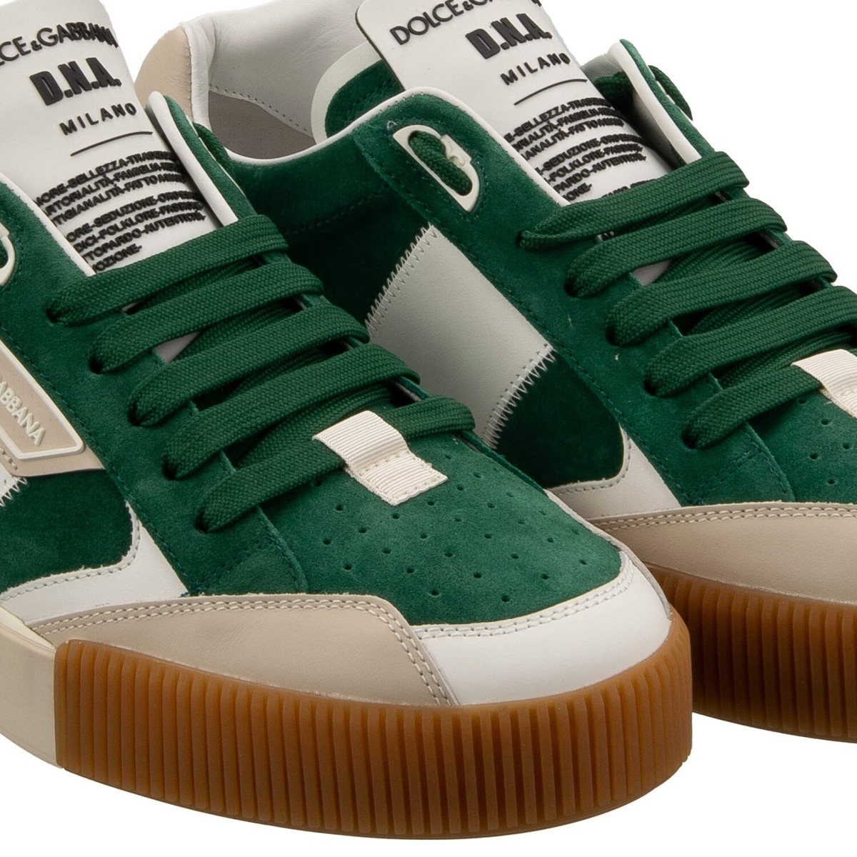 DOLCE&GABBANA DGロゴ NEW ROMA レザー製 スニーカー*GREEN系 DOLCE & GABBANA DG Logo Low Top Sneaker Shoes NEW MIAMI