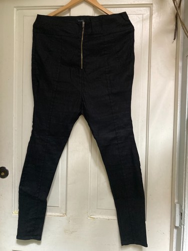 Made in Australia EVAS SUNDAY Black Linen Blend Drop Crotch Pants - Size M