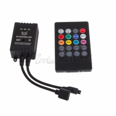 12V DC Music Sound Activated Controller For RGB LED Light Strip 20 Keys Remote