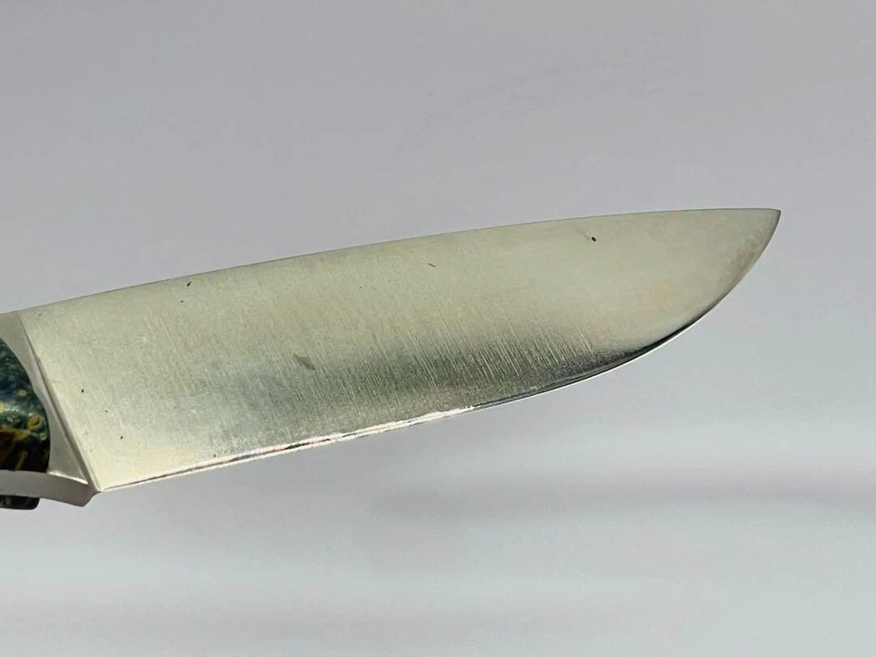 CUCHILLOS BARK RIVER Escanaba mi EE. UU. A-2 mango de mármol funda de cuero vintage Foto 4 de 4