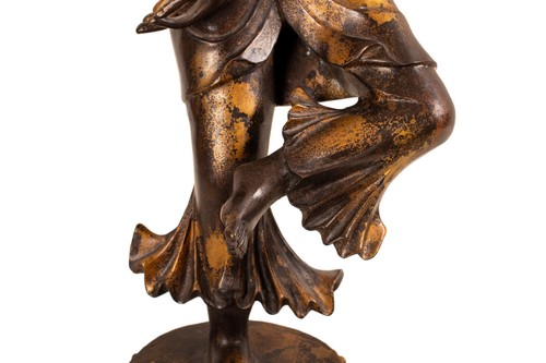 Ein Paar große vergoldete Bronze Figuren, tanzende Dakinis, China, 20. Jh. - Bild 6 von 16