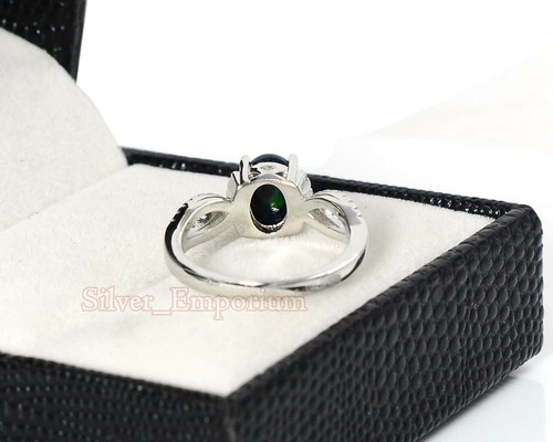 Natural Ethiopian Welo Black Opal Gemstone 925 Sterling Silver Engagement Ring - 第 2/11 張圖片