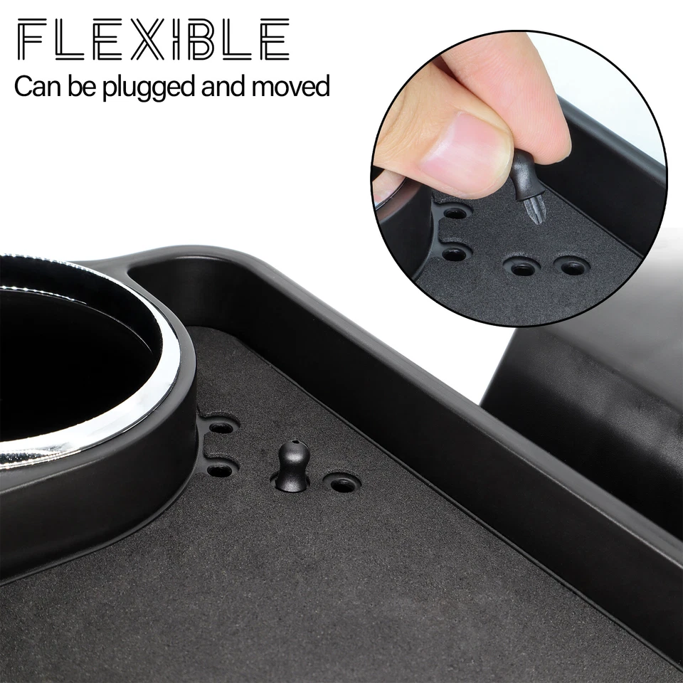 Universal Cup Holder Phone Mount Car Back Seat Organizer Storage Tray Table - Image 4 of 4