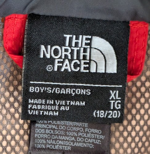 The North Face Jacket Boys XL Red & Black Windbreaker Hyvent Full Zip Hoodie