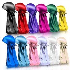 12Pcs Durag Pack Durags for Men Silky Silk Durag for Men Women Waves Satin New