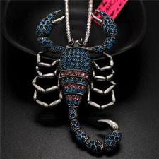 Fashion Women  Crystal Rhinestone Big Scorpion Pendant Animal Necklace Gift