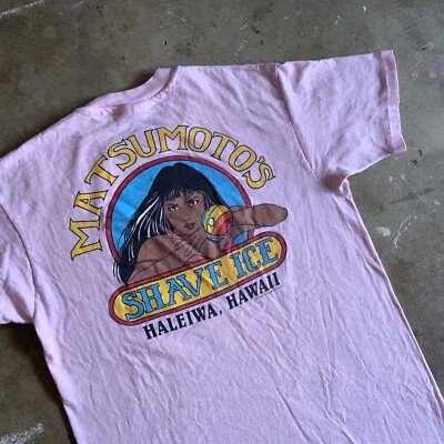 80s VINTAGE MATSUMOTO'S SHAVE ICE SHOP T-SHIRT HALEIWA NORTH SHORE
