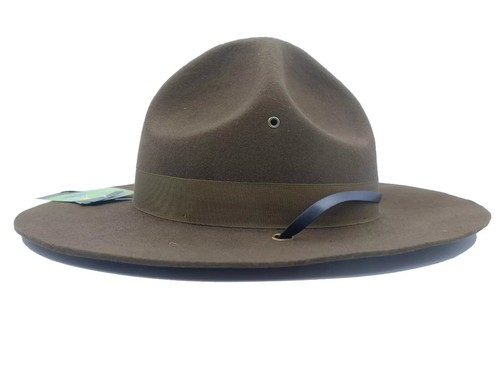 Military Campaign Hat Drill Sergeant Instructor Hat Mountie Ranger Hat 100%Wool - Picture 4 of 7