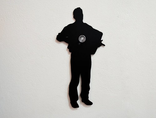 Man Play Accordion Jazz Band Instruments - Wall Hook / Coat Hook / Key Hanger