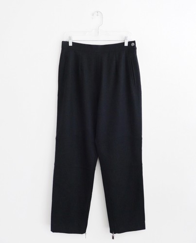 Claude Montana, Vintage 80s Claude Montana Black Wool Ankle Zip Pants size FR 42 US 10