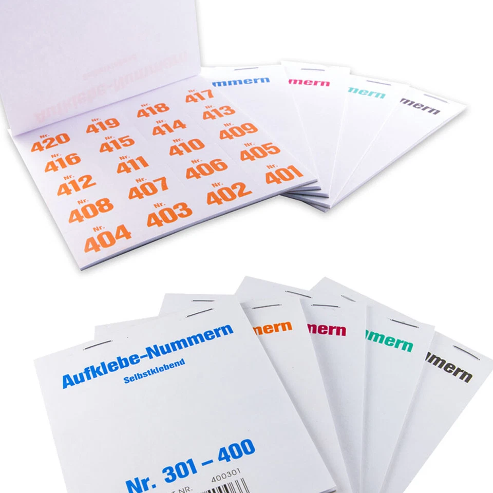 WOLF & APPENZELLER Gewinn-Aufklebenummern, selbstklebend je 100 Stück, von 0-1000, Tombola