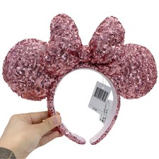 Disney- Minnie Mouse Sequins Ears Mickey limited Ribbon Pink Princess Headband