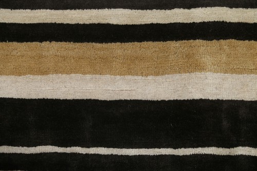 Striped Modern Gabbeh Oriental Hand-knotted 8x8 ft Area Rug Square Wool Carpet - Picture 8 of 12