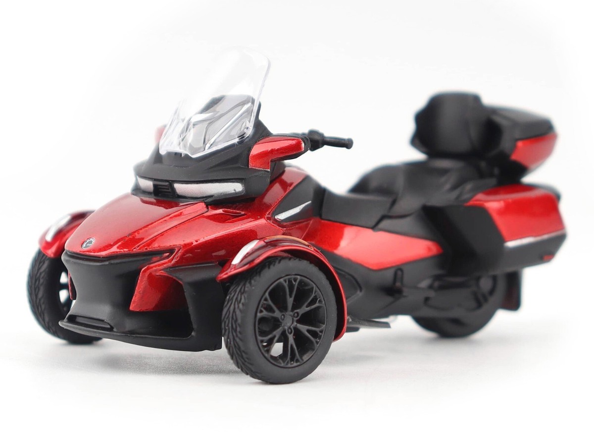 CAN-AM SPYDER RT LTD 3-WHEEL MOTORCYCLE DEEP RED W/DRIVER 1/32 BRP
