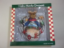 Christmas Fabric Mache Moose Ornament NIB