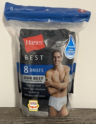 Hanes Men's Comfort Flex Waist Wicking Cool Comfort Best Briefs 8 Pack New Sz S