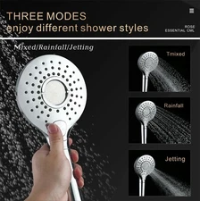 High Pressure Shower Head with Handheld Spray 3 Spray Modes Chrome