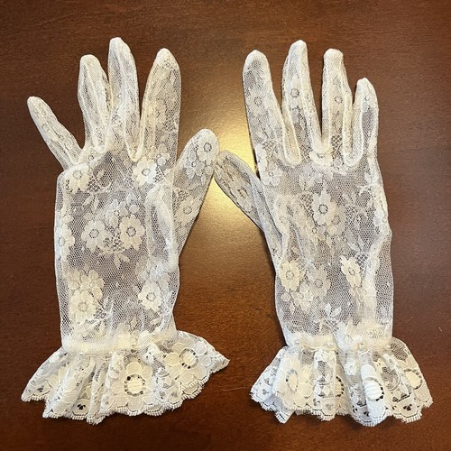 Lace Gloves For Girls Wrist Length Formal First Communion Gloves