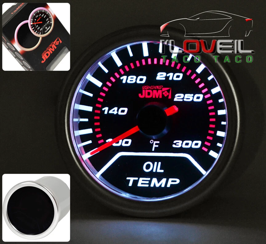 Twin Carbon Dash Mount Pod Oil Temperature Temp Vacuum Gauge Dial Tint Smoke Len - Изображение 2 из 3
