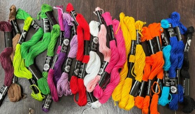 35 Loops and Threads Bright Colors Craft Thread Skeins  Cotton 10 yd/ 9.14m