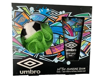 CORSAIR Umbro Body Wash Football Shower Puff Kids Gift Set Toiletries Xmas