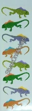 Mrs Grossman  LIZARDS 1989 Stickers green desert orange purple 