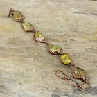 Citrine Rough Copper Gift For Love Electroformed Chain Adjustable Bracelet 6.0"