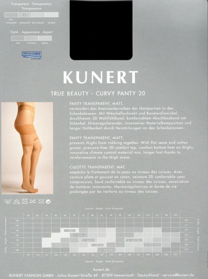 Kunert CURVY PANTY 20 DEN Kurzhose Radler transparent matt - Bild 3 von 3